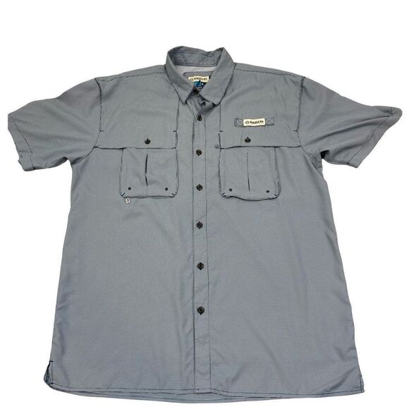 New without Tags Magellan Outdoors Angler Fit Green and White Gingham Shirt Med - Picture 4 of 12